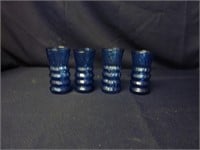 VINTAGE BLUE GLASS CUPS