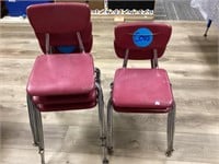 5 Red Kids Chairs