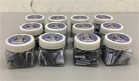 12 Containers of Purple Mosaic Glass Pieces
