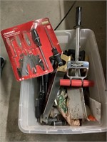 Tote of Saws, Screwdrivers, Handle Roller