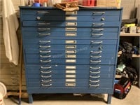 Large Metal Drawing Cabinet