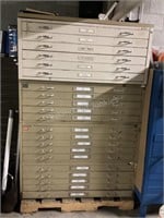 4 Metal Drawing Cabinet Sections