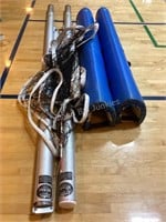 Volleyball Post System, Net & Blue Post Mats