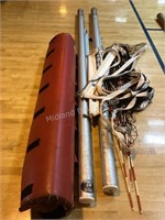 Volleyball Post System, Net & Red Post Mats