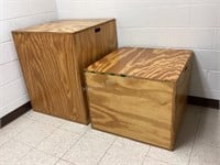Two Large Plyo Wood Boxes