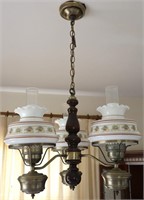 Vntg Hurricane Style 3 Arm Chandelier