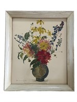 Signed Floral Still Life Print