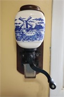 Dutch Ceramic & Wood Coffee Grinder