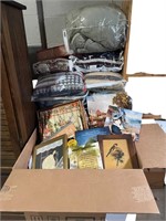 Multiple Quilts & Box with Misc. items
