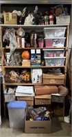 Wood Storage Shelf w/Contents