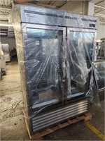 New blue air 2 glass door refrigerator