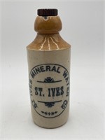 Antique St. Ives Mineral Water Stoneware Bottle