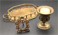 3 Pieces of Gold Metal Decor