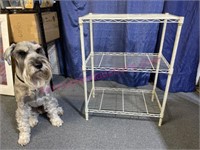 Smaller white wire rack (23in wide x 30in tall)