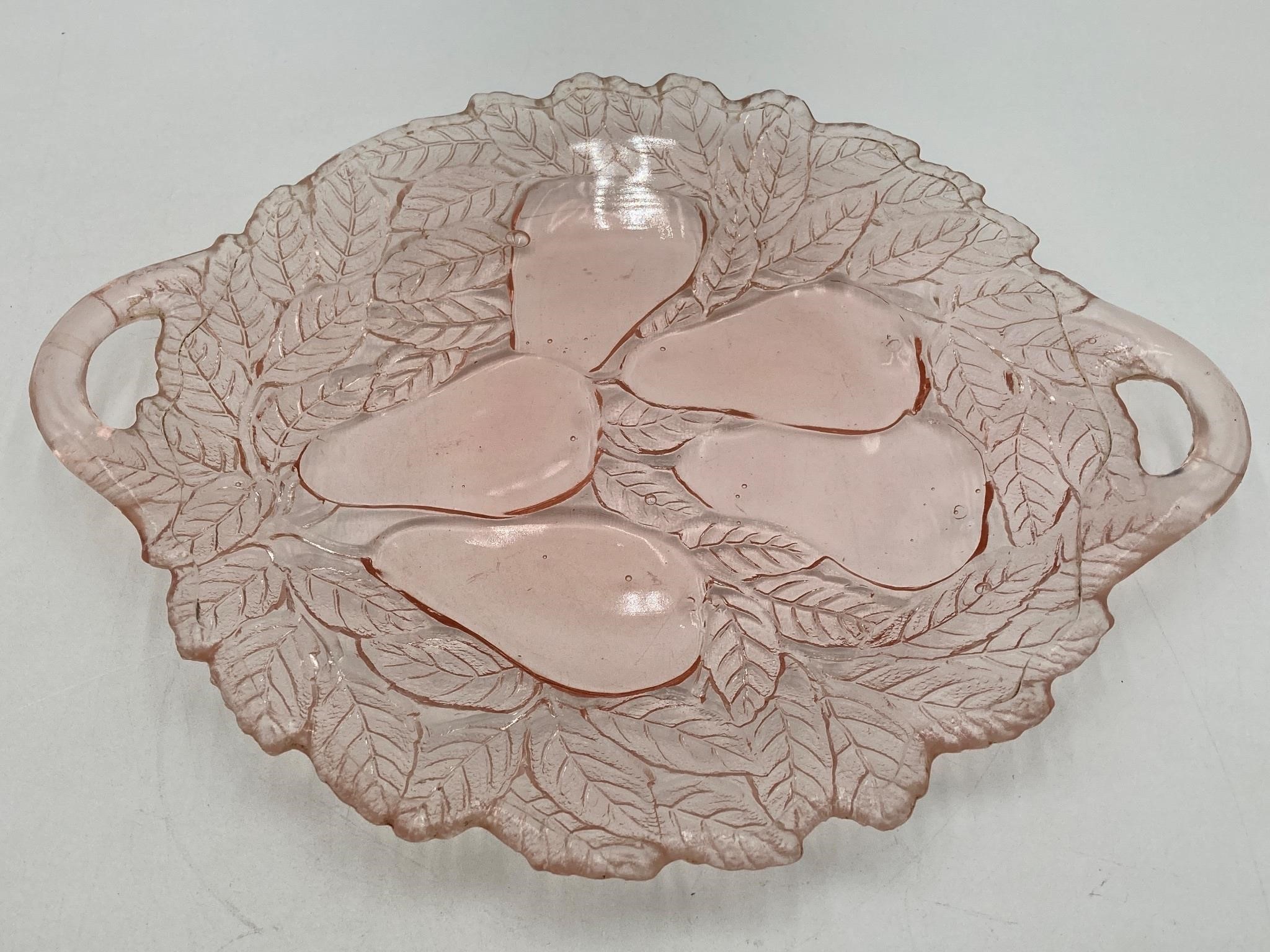 Indiana Pink Depression Glass Pear Plate