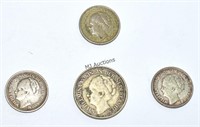 4 Netherlands Silver Coins 1928 1944 1 Lot!
