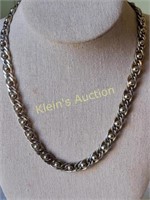 silvertone 19" figaro ball link necklace