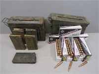 Metal Military Ammo Cans Containing (5) M1A/M14