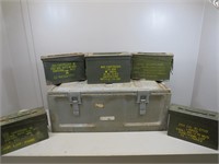 (6) Empty Metal Military Ammo Cans – graduated