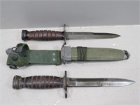 (2) US M4 Bayonets and Scabbards – guards marked