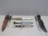 (4) Vintage Fixed Blade Knives – German Othello