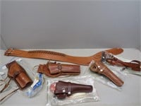 S&W Leather Cartridge Belt, S&W Leather Sling,