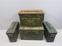 (4) Empty Metal Military Ammo Cans – couple with