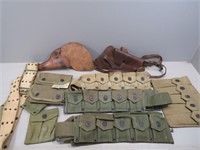 WWII USMC M1 Cartridge Belts, Pistol Web Belts,
