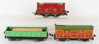 LIONEL STANDARD GAUGE 8E ENGINE & 2 CARS