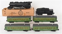 LIONEL 736 LOCOMOTIVE, TENDER & 4 CARS