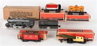 LIONEL 263E LOCOMOTIVE, TENDER & 4 CARS w/ BOXES