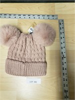 Double Pom Beanie Color Rose