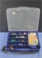 Fishing lures in one storage box.