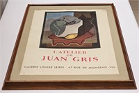 FRAMED JUAN GRIS LITHOGRAPH POSTER GALERIE LOUISE