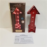 Metal Red Arrow LED Marquee Sign in Box - Works