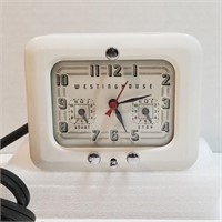 White Enamel Metal Westinghouse TC-81 Clock  Timer