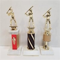 Baseball Trophies - Metal Trophy Tops - Vintage