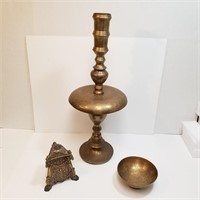 Etched Brass Floor Candle Holder 27"h - Lamp Base