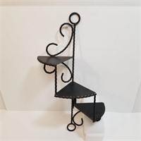 Twisted Wrought Iron Spiral Wall Shelf - Vintage