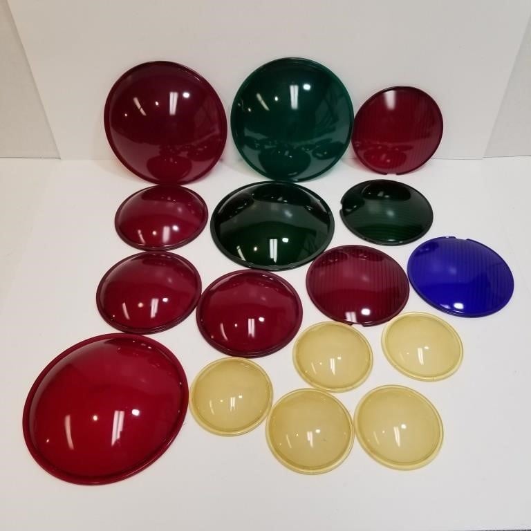 Convex Colored Glass Light Lenses - Light Covers