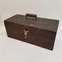 Handmade Wood Tool / Tackle Box - Vintage