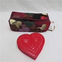 Travel Case new with Tags - Heart shaped tin box