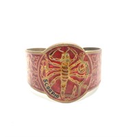 Vintage '70s Brass Hippie Zodiac Scorpio Bracelet