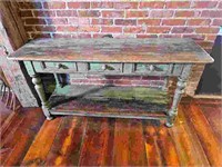 Antiqued Wood Console Table