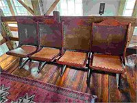 Antique Leather Folding Theater Seats