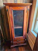 Antique Glass Front Mahogany Cabinet