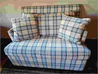 Cute Blue & White Twin Size Sleeper Sofa