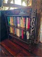 Antique Mahogany Wood shelf w/ Books