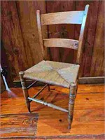 19th C. Shaker Style Rush Seat Side Chair