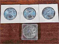 4pc. American Silver Eagle One Oz. Coins